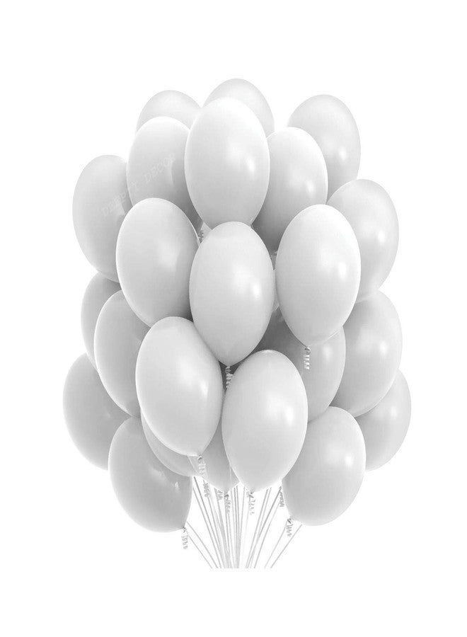DEEPTI DECOR 100 Pcs White Color Latex Super Metallic HD Balloons 12" Inch Best For Theme Party Decoration, Happy Birthday Party Supplies , Wedding, Anniversary, Office Party Purpose, House party - Image 2